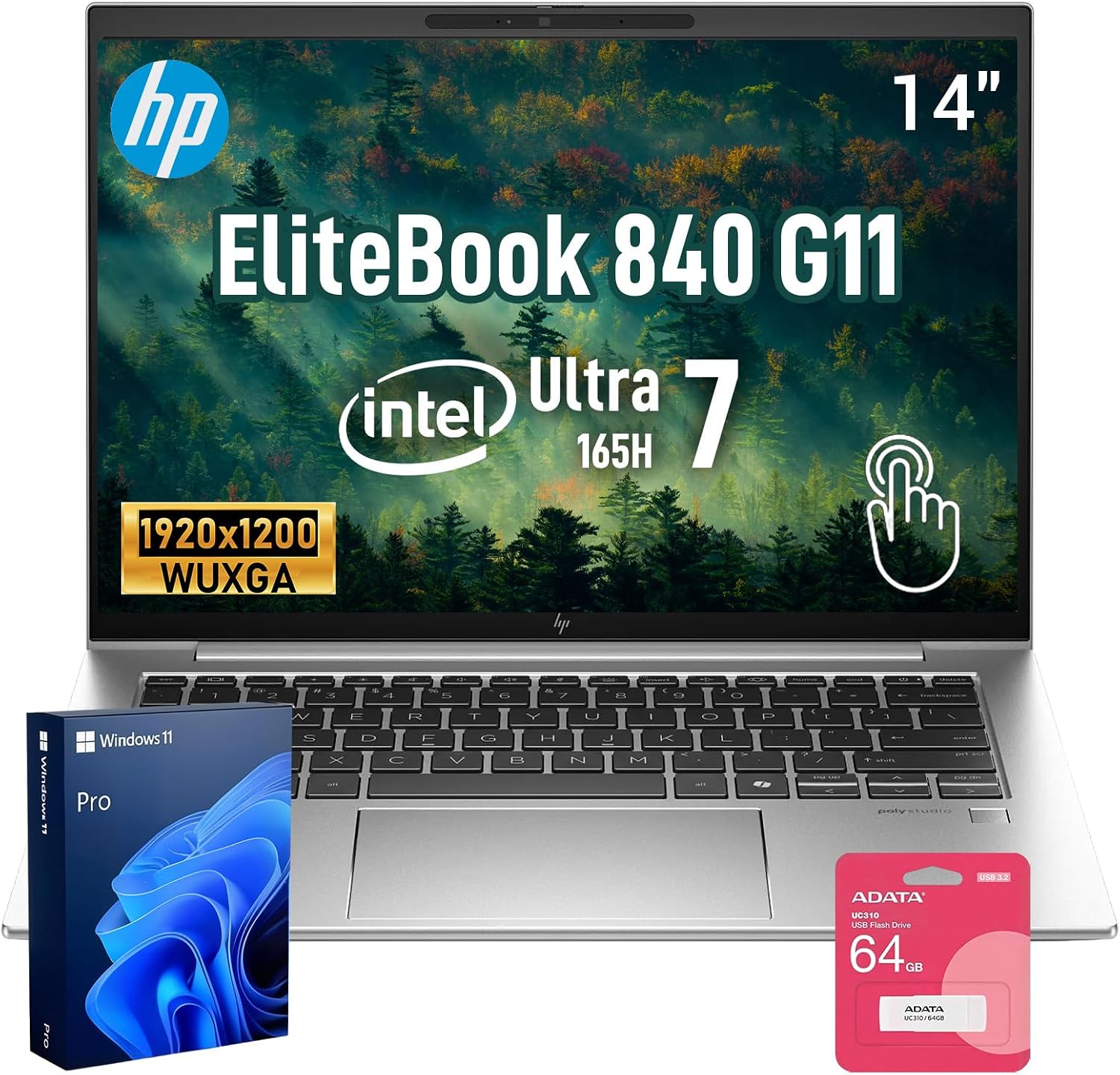 HP EliteBook 840 G11 – Core Ultra 7 155U, 32GB RAM, 512GB SSD, 14" WUXGA