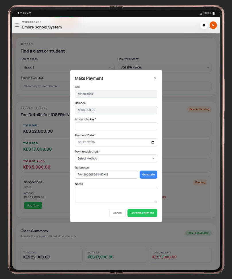 Introducing Emore School System: M-Pesa Fee Collection Built for Kenyan Schools
